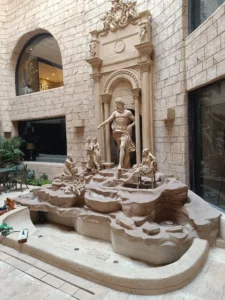 Sculpture Classical Art Architecture Fountain Design Stonework Carved Figures Artistic Installation Mythological Theme Indoor Art Display Heritage Style